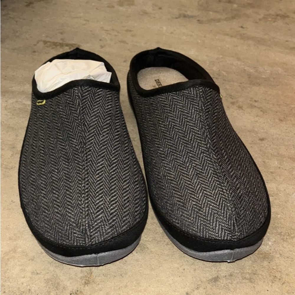 Deer Stags Black Herringbone Slip-On Loafers Size 11